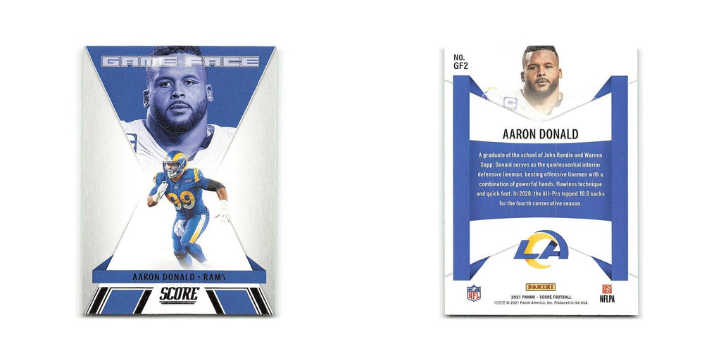 Aaron Donald 2021 Score Game Face #GF2 Los Angeles Rams Football Card NM