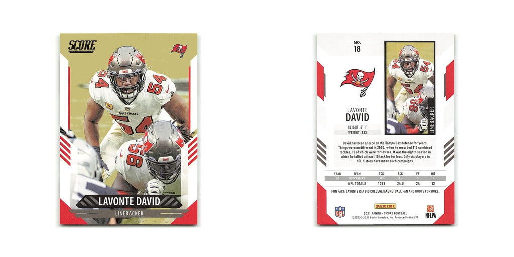 Lavonte David 2021 Score #18 Tampa Bay Buccaneers Football Card NM