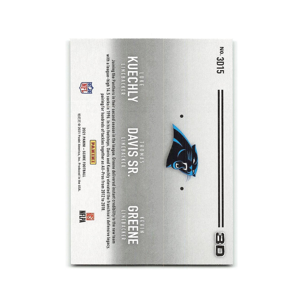 Kevin Greene Luke Kuechly Thomas Davis 2021 Score 3D #3D15 Carolina Panthers NM