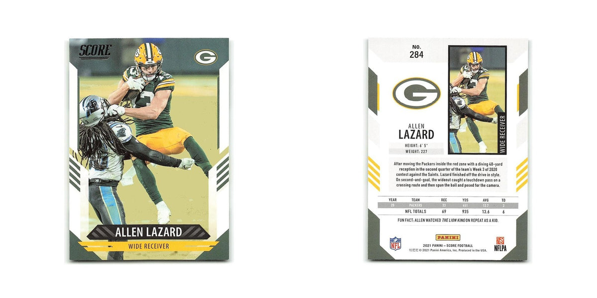 Allen Lazard 2021 Score #284 Green Bay Packers Football Card NM