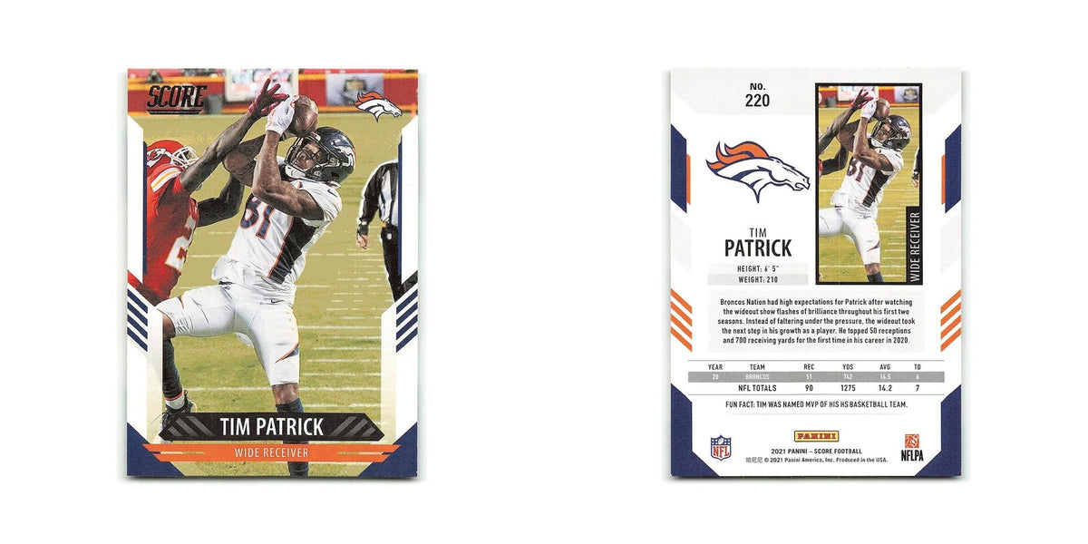 Tim Patrick 2021 Score #220 Denver Broncos Football Card NM