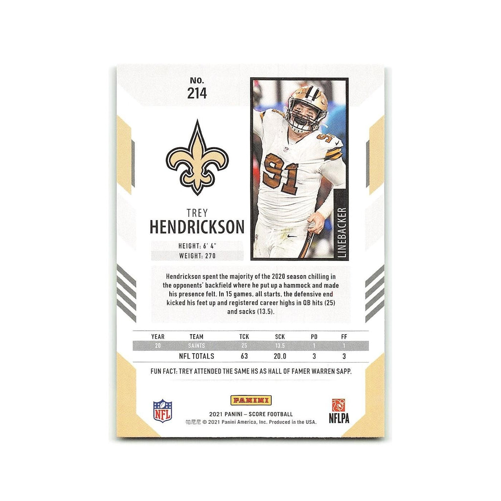 Trey Hendrickson 2021 Score Green #214 New Orleans Saints Football Card NM