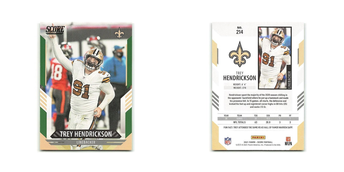 Trey Hendrickson 2021 Score Green #214 New Orleans Saints Football Card NM