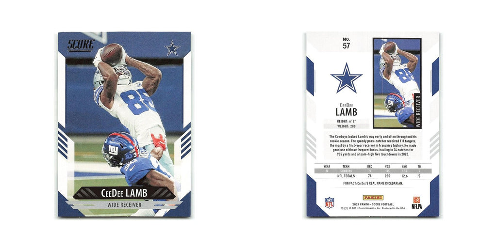 CeeDee Lamb 2021 Score #57 Dallas Cowboys Football Card NM