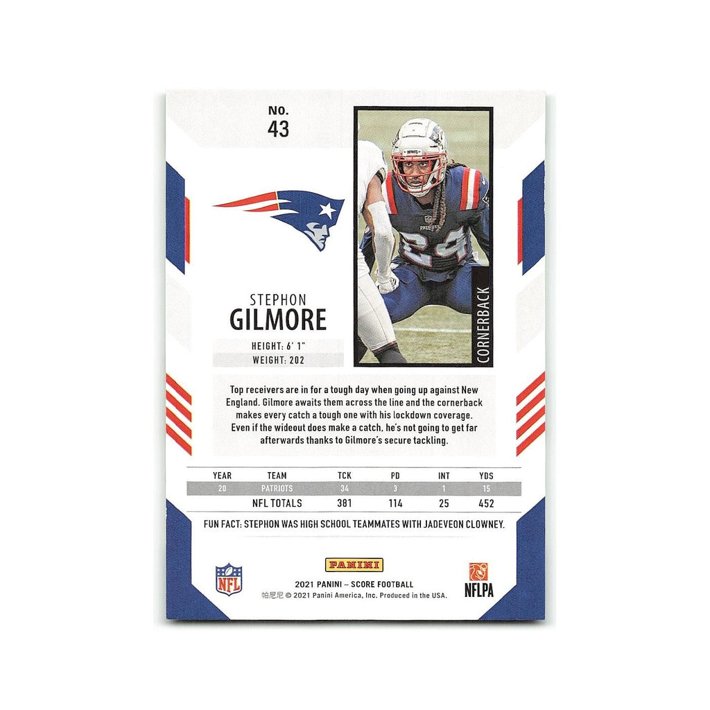 Stephon Gilmore 2021 Score #43 New England Patriots Football Card NM