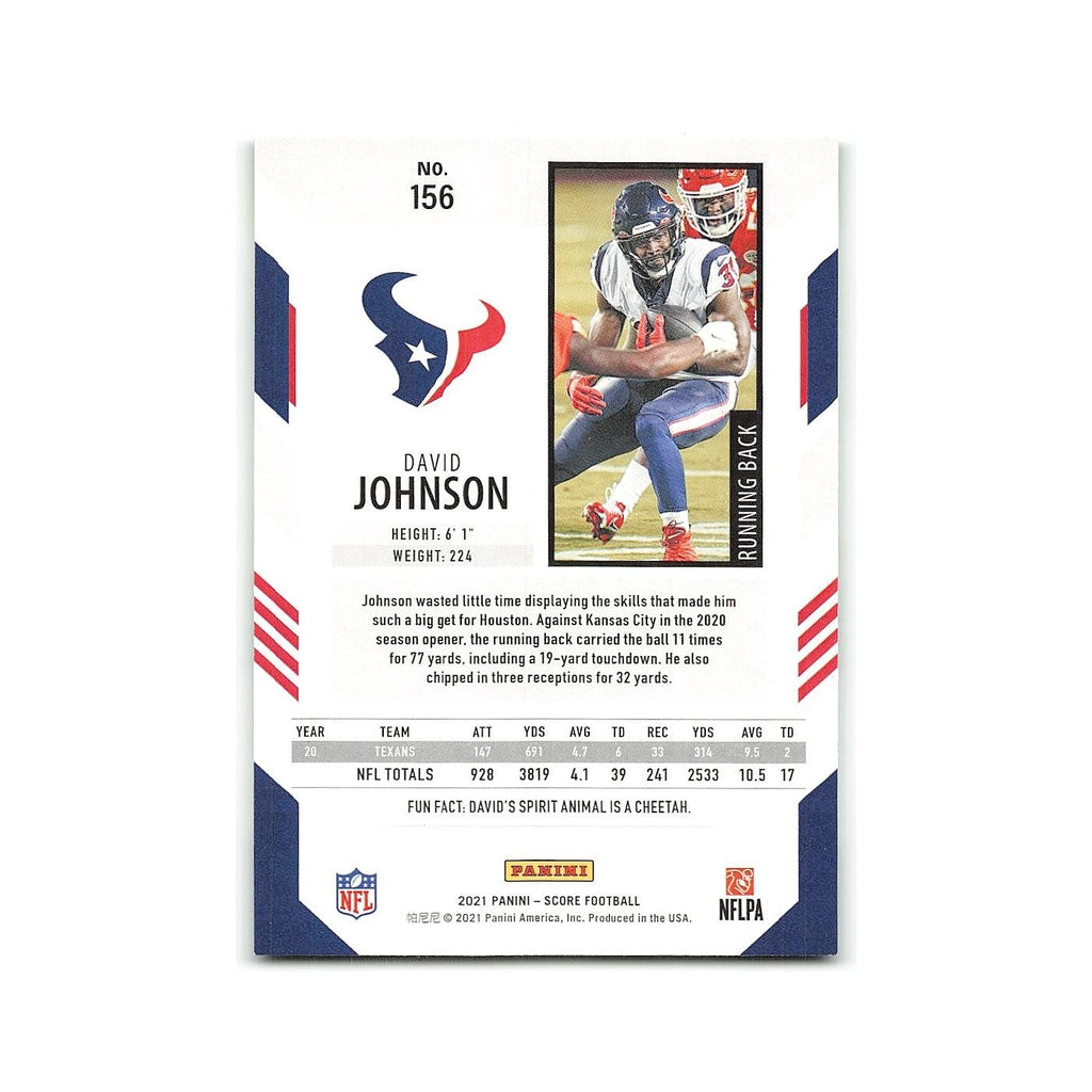 David Johnson 2021 Score #156 Houston Texans Football Card NM