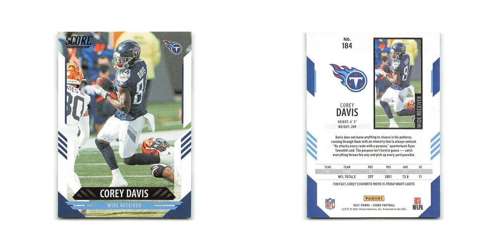 Corey Davis 2021 Score #184 Tennessee Titans Football Card NM