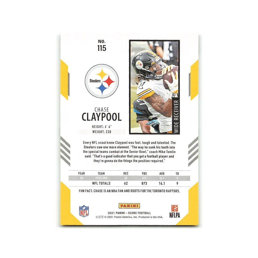 Chase Claypool 2021 Score #115 Pittsburgh Steelers Football Card NM