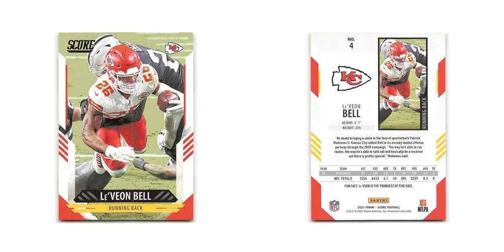 Le'Veon Bell 2021 Score #4 Kansas City Chiefs Football Card NM