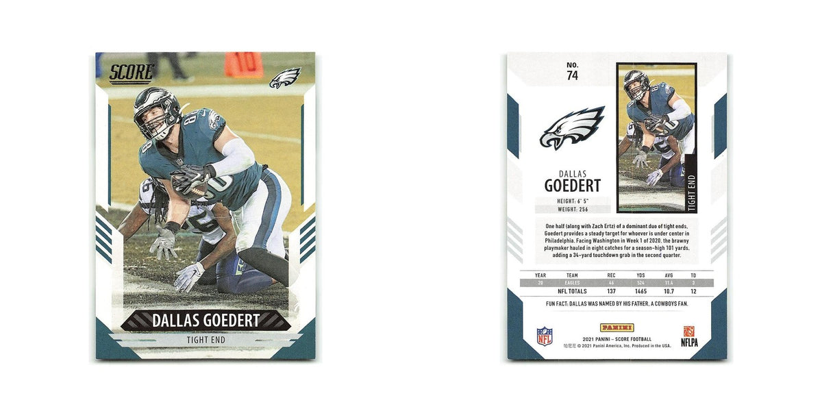 Dallas Goedert 2021 Score #74 Philadelphia Eagles Football Card NM