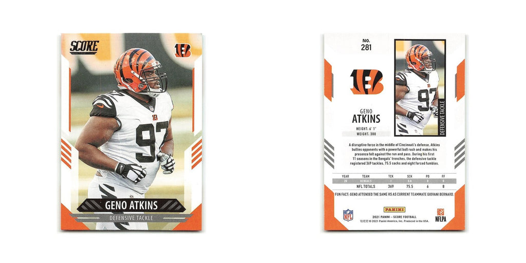 Geno Atkins 2021 Score #281 Cincinnati Bengals Football Card NM