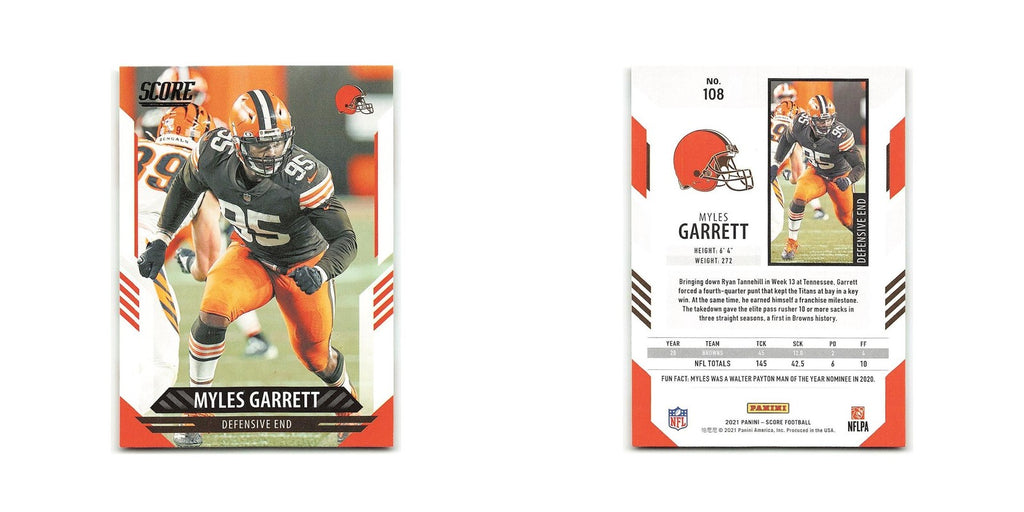 Myles Garrett 2021 Score #108 Cleveland Browns Football Card NM