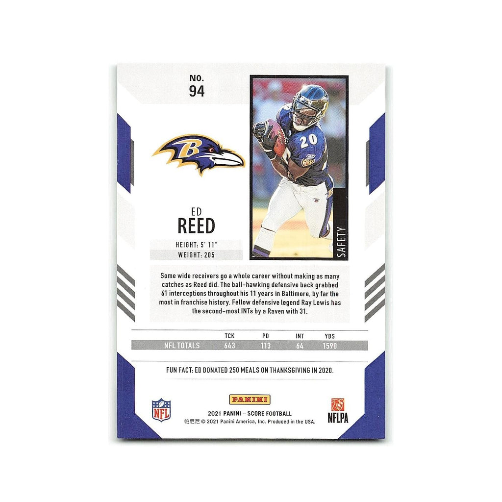 Ed Reed 2021 Score #94 Baltimore Ravens Football Card NM