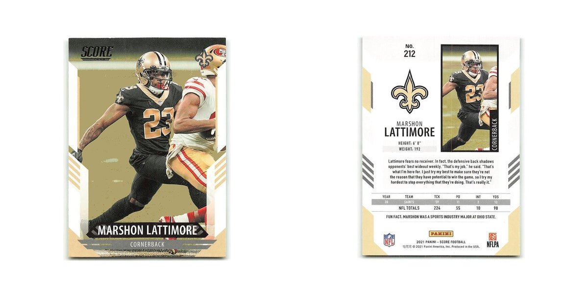 Marshon Lattimore 2021 Score #212 New Orleans Saints Football Card NM