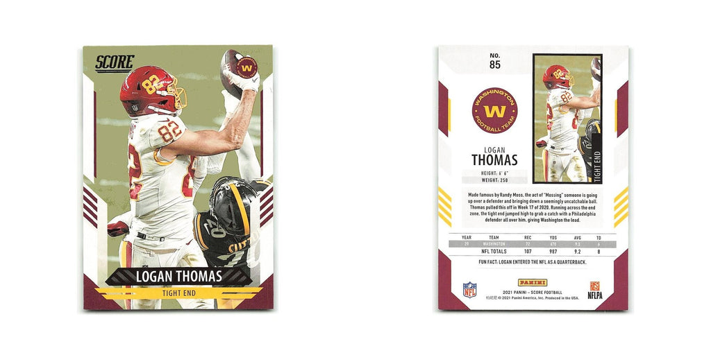 Logan Thomas 2021 Score #85 Washington Football Team Football Card NM