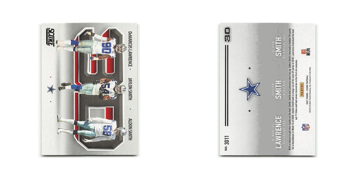 Aldon Smith DeMarcus Lawrence Jaylon Smith 2021 Score 3D #3D11 Dallas Cowboys NM