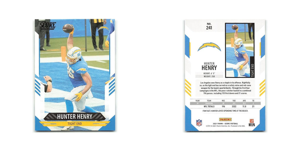 Hunter Henry 2021 Score #241 Los Angeles Chargers Football Card NM