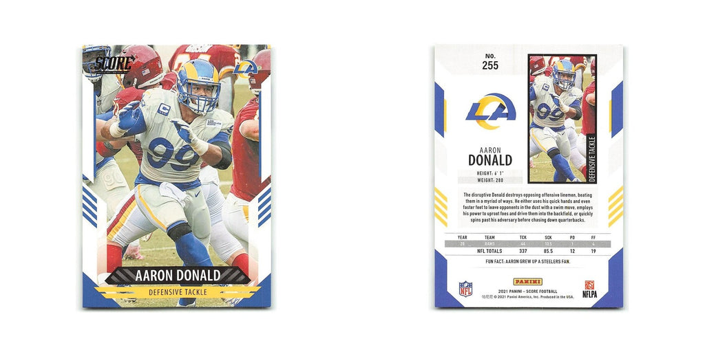 Aaaron Donald 2021 Score #255 Los Angeles Rams Football Card NM