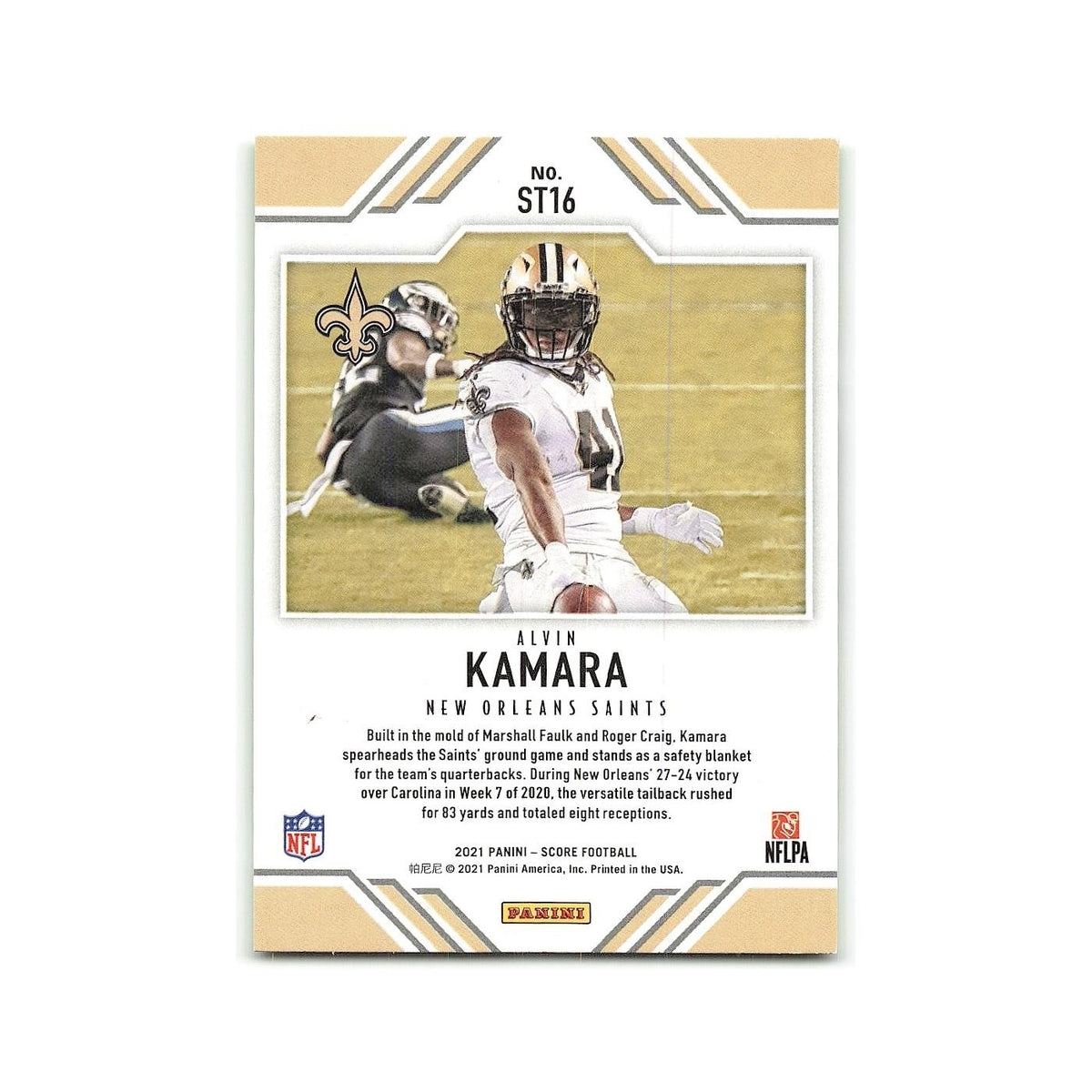 Alvin Kamara 2021 Score Team #ST16 New Orleans Saints Football Card NM