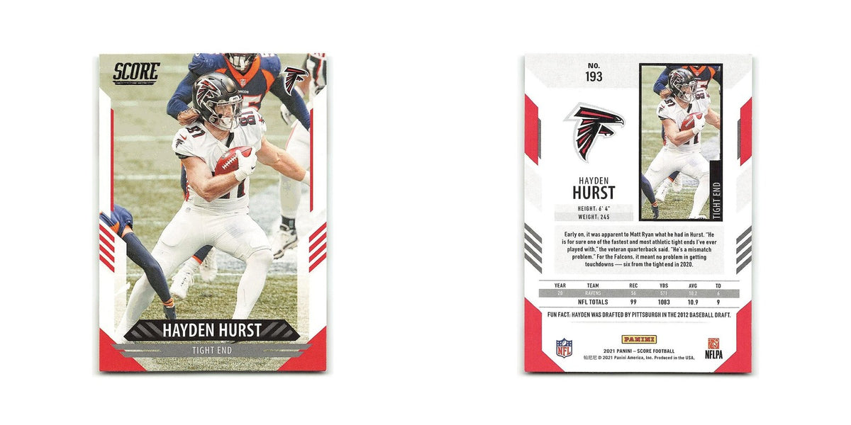 Hayden Hurst 2021 Score #193 Atlanta Falcons Football Card NM