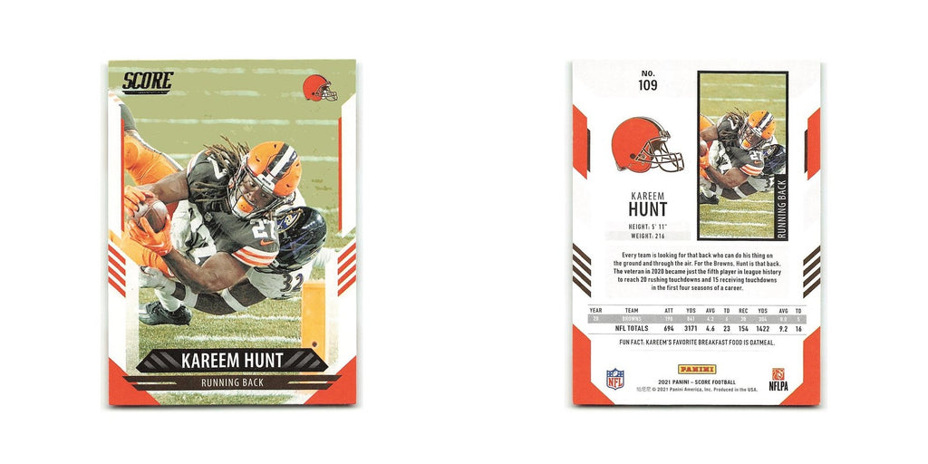 Kareem Hunt 2021 Score #109 Cleveland Browns Football Card NM