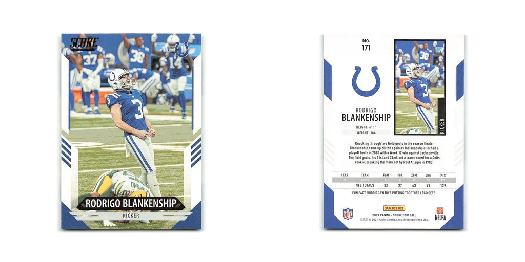 Rodrigo Blankenship 2021 Score #171 Indianapolis Colts Football Card NM