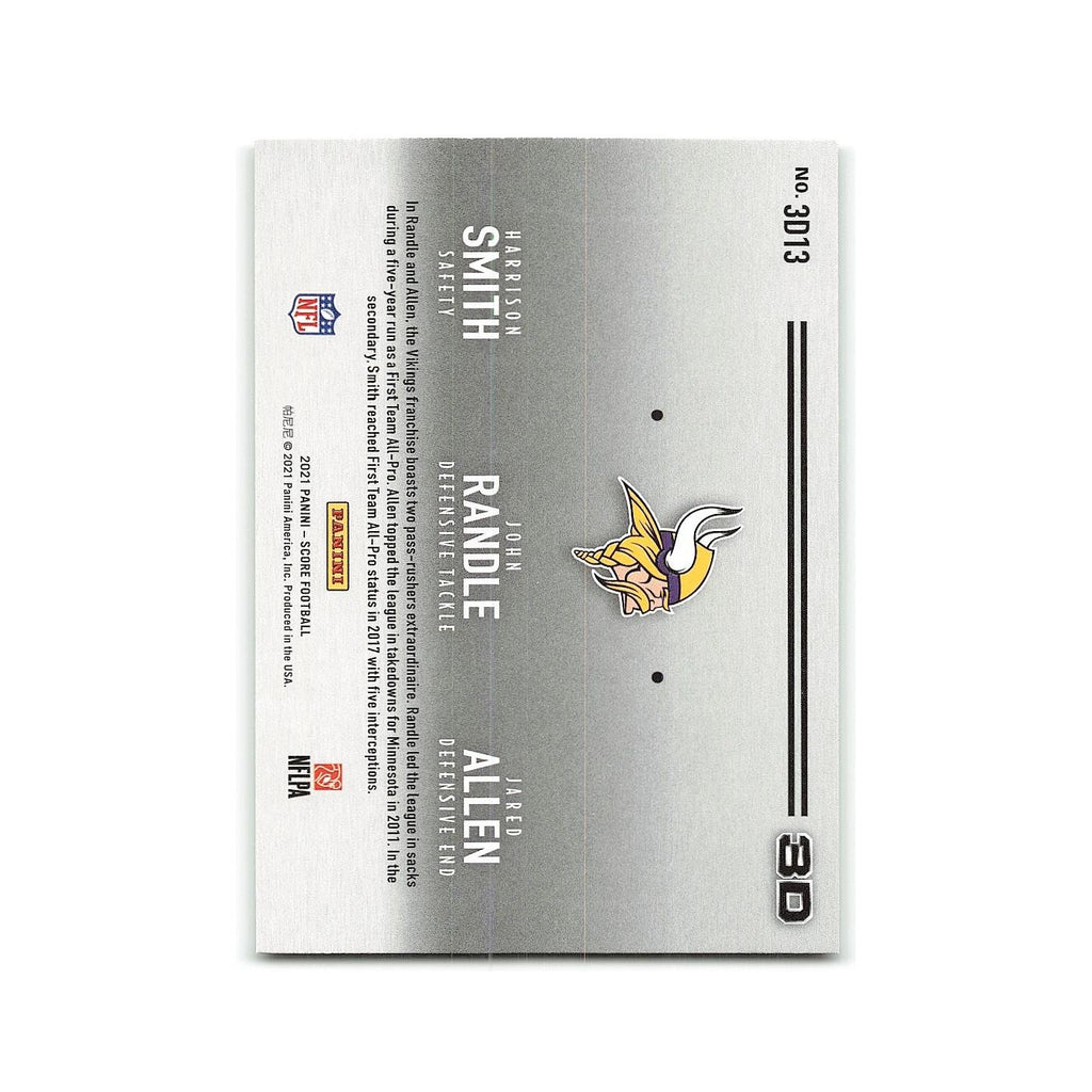 Harrison Smith John Randle Jared Allen 2021 Score 3D #3D13 Minnesota Vikings NM
