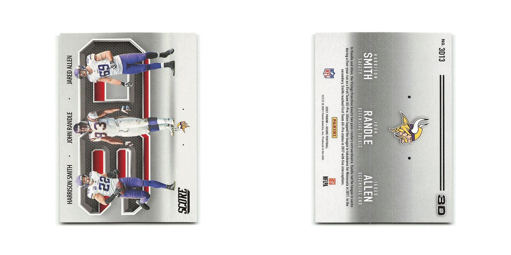 Harrison Smith John Randle Jared Allen 2021 Score 3D #3D13 Minnesota Vikings NM