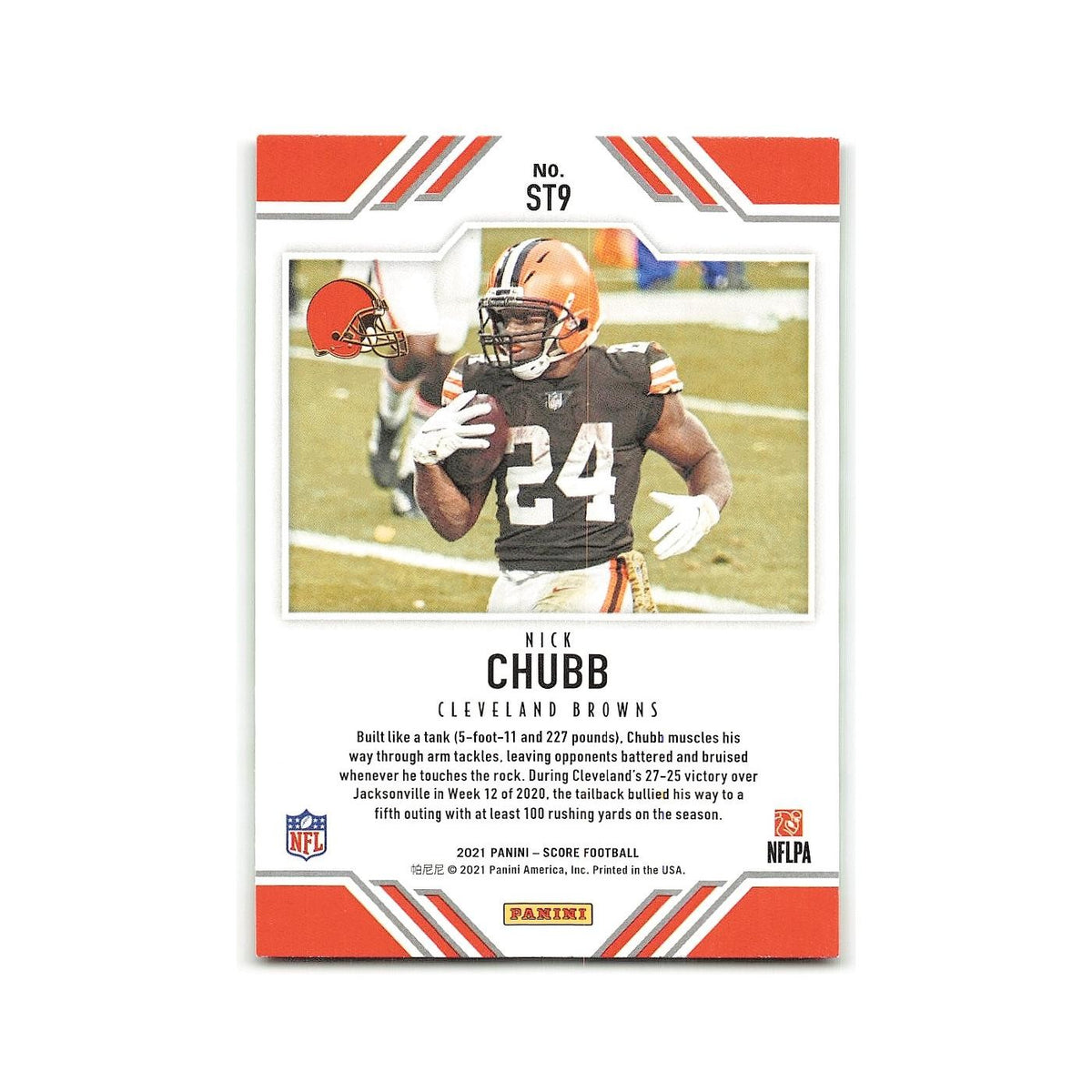 Nick Chubb 2021 Score Team #ST9 Cleveland Browns Football Card NM