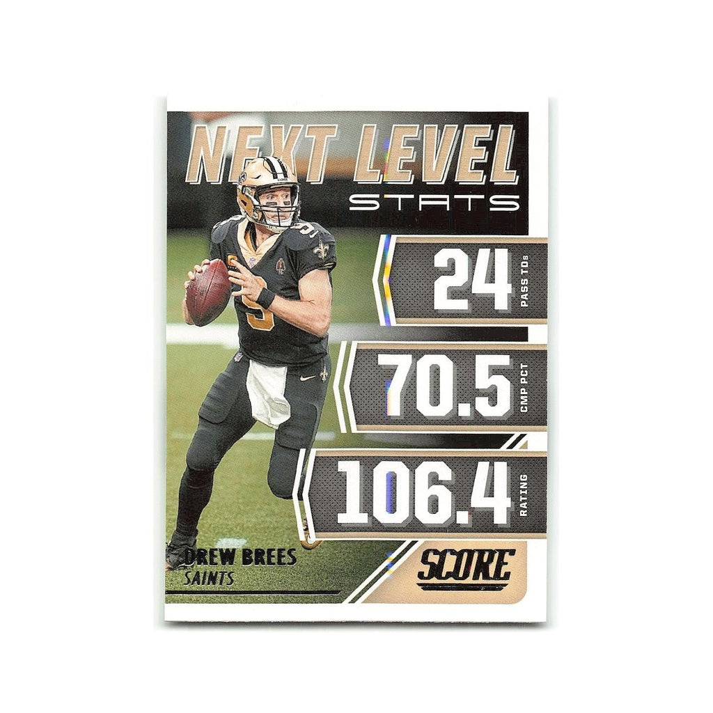 Drew Brees 2021 Score Next Level Stats #NL7 New Orleans Saints Football Card NM