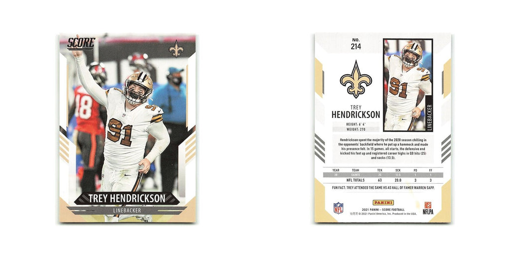 Trey Hendrickson 2021 Score #214 New Orleans Saints Football Card NM