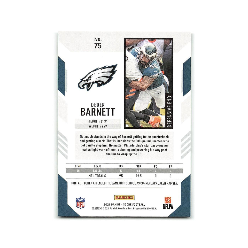 Derek Barnett 2021 Score #75 Philadelphia Eagles Football Card NM