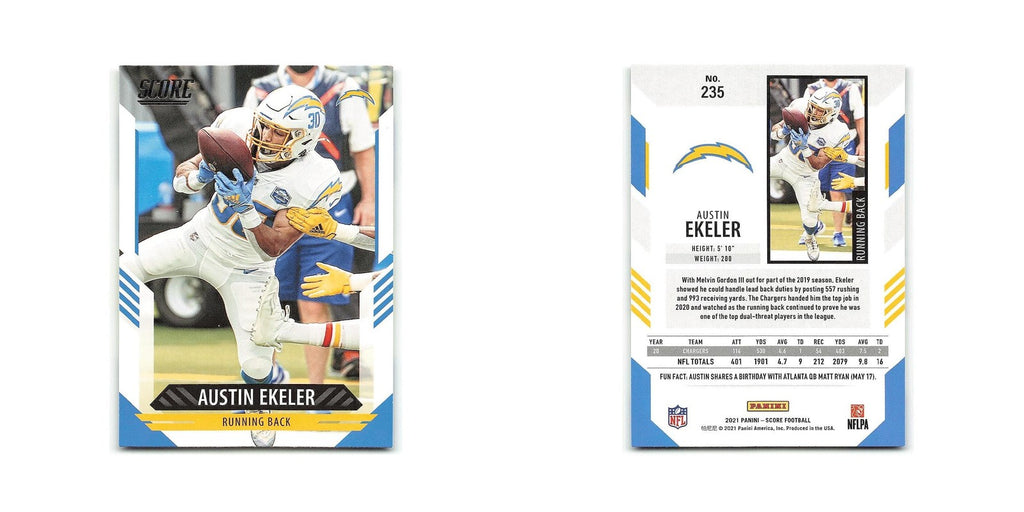 Austin Ekeler 2021 Score #235 Los Angeles Chargers Football Card NM