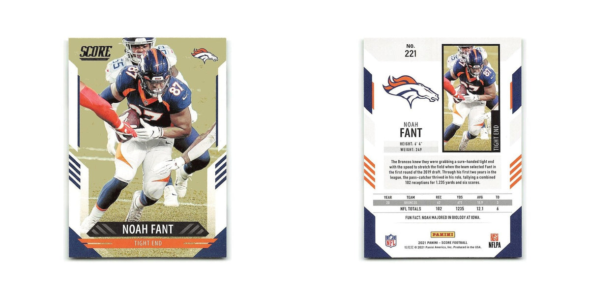 Noah Fant 2021 Score #221 Denver Broncos Football Card NM