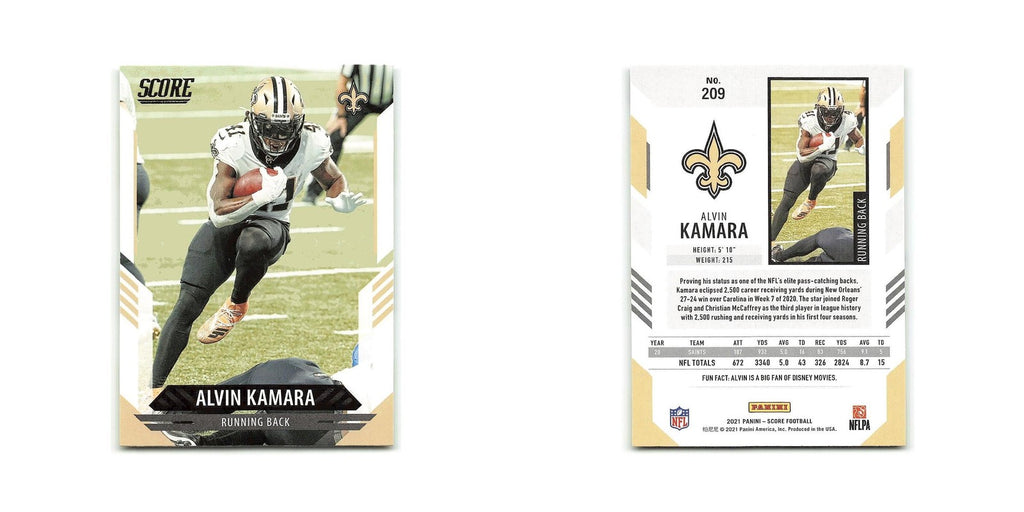 Alvin Kamara 2021 Score #209 New Orleans Saints Football Card NM