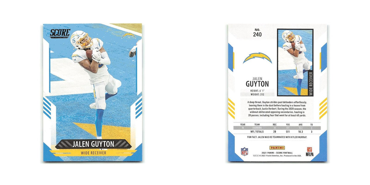 Jalen Guyton 2021 Score #240 Los Angeles Chargers Football Card NM