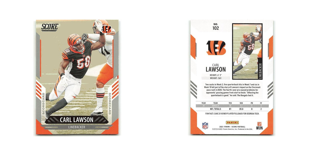 Carl Lawson 2021 Score Scorecard #102 Cincinnati Bengals Football Card NM