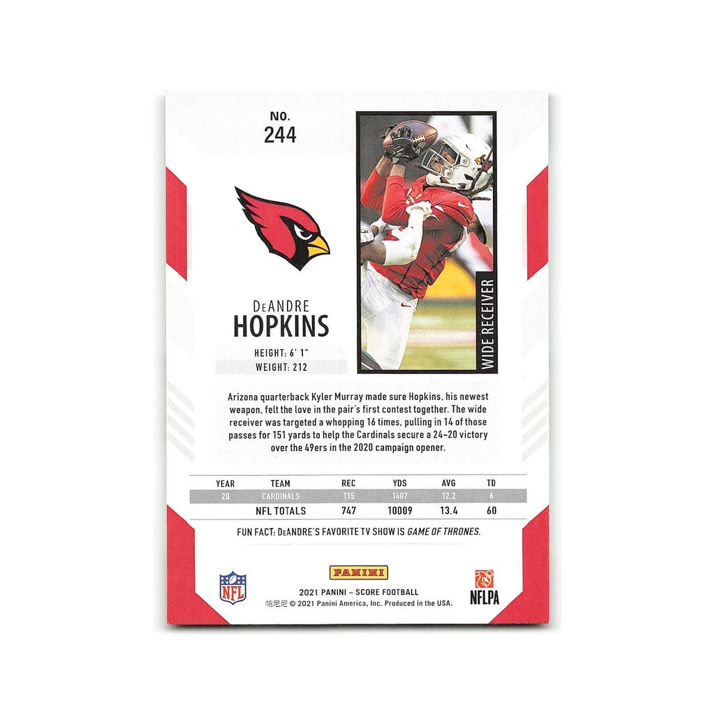 DeAndre Hopkins 2021 Score #244 Arizona Cardinals Football Card NM