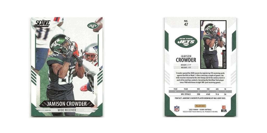 Jamison Crowder 2021 Score #47 New York Jets Football Card NM