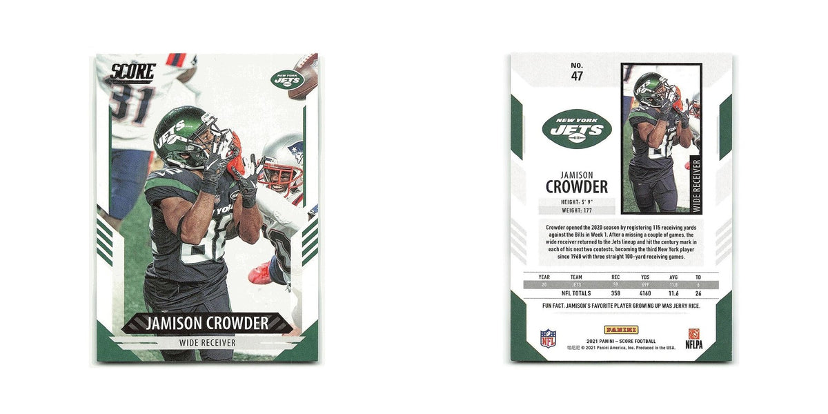 Jamison Crowder 2021 Score #47 New York Jets Football Card NM