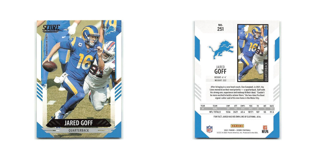 Jared Goff 2021 Score #251 Detroit Lions Football Card NM