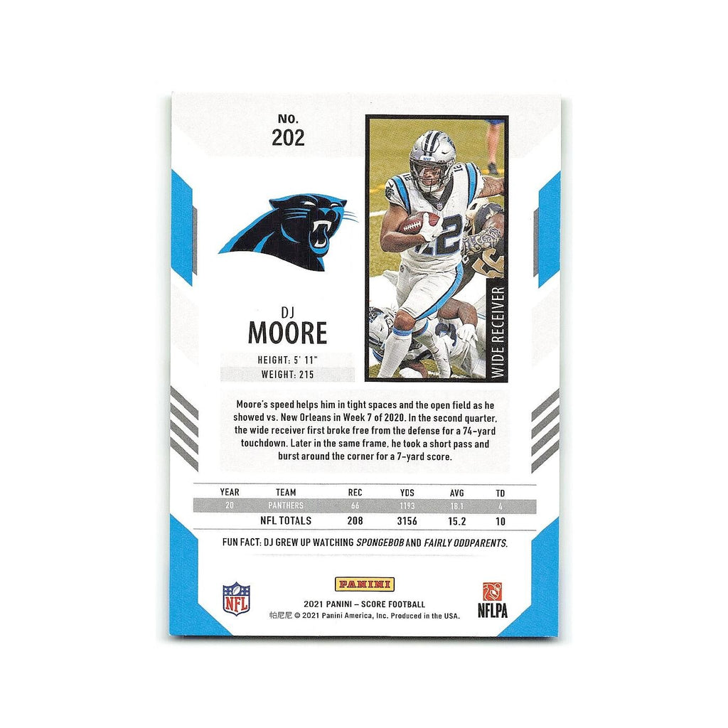 DJ Moore 2021 Score #202 Carolina Panthers Football Card NM