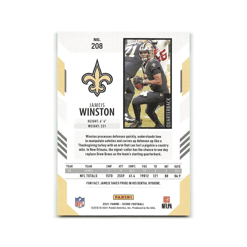 Jameis Winston 2021 Score #208 New Orleans Saints Football Card NM