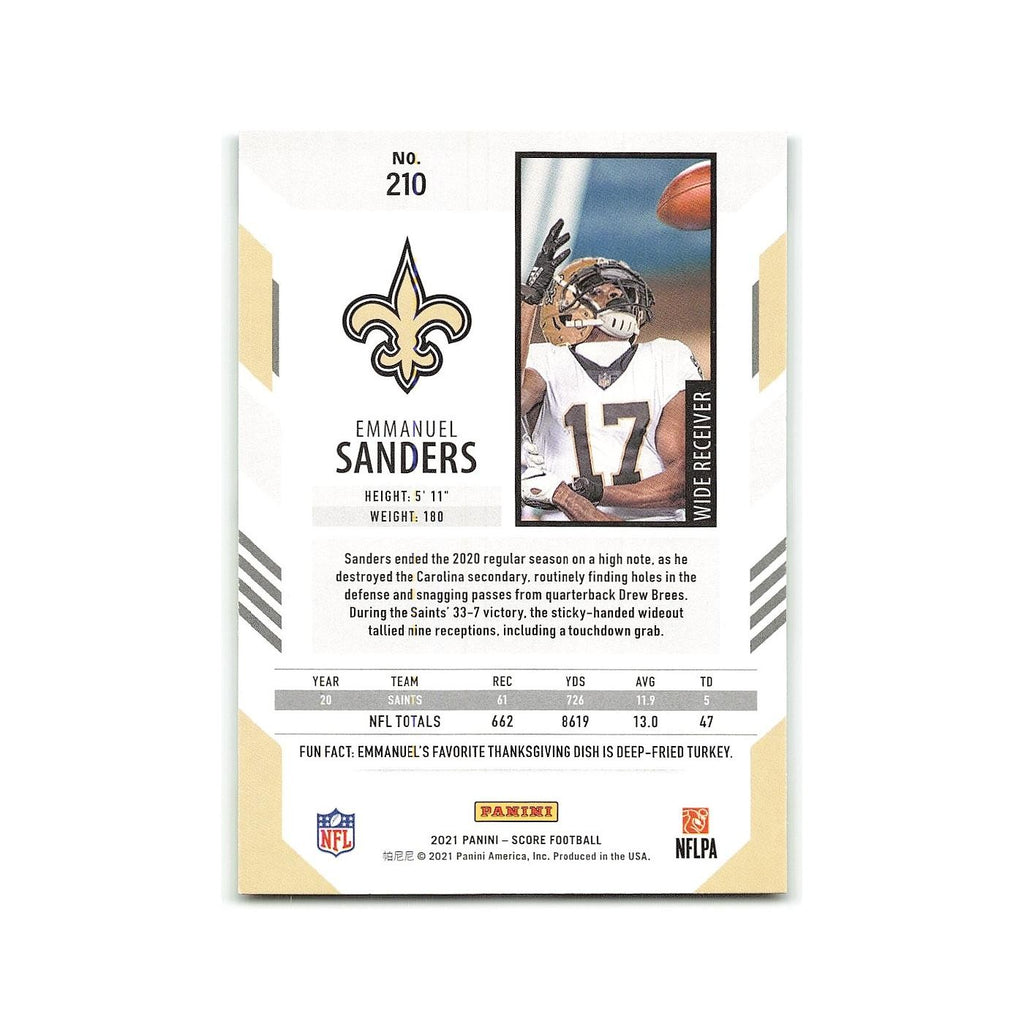 Emmanuel Sanders 2021 Score #210 New Orleans Saints Football Card NM