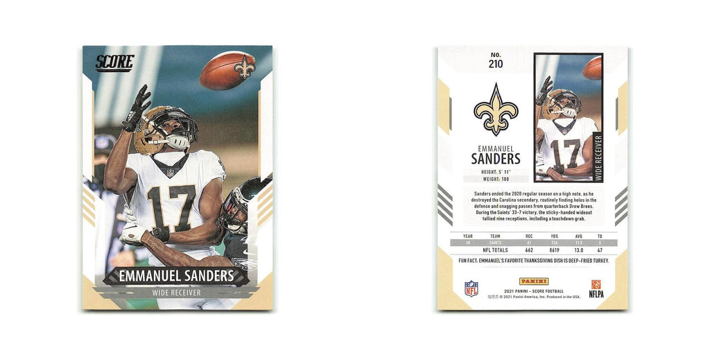 Emmanuel Sanders 2021 Score #210 New Orleans Saints Football Card NM