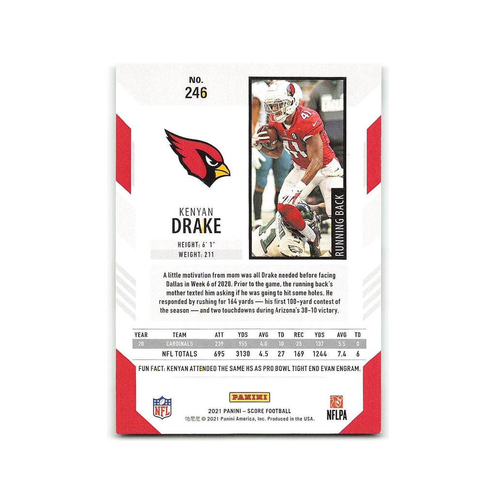 Kenyan Drake 2021 Score #246 Arizona Cardinals Football Card NM
