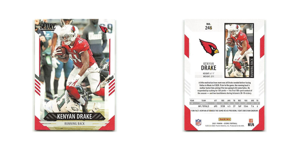 Kenyan Drake 2021 Score #246 Arizona Cardinals Football Card NM