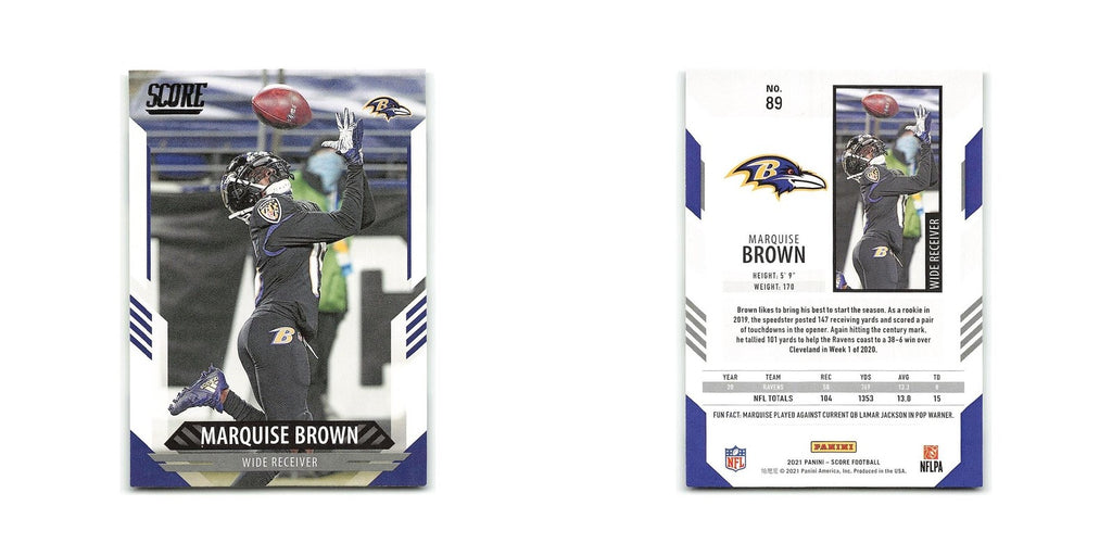 Marquise Brown 2021 Score #89 Baltimore Ravens Football Card NM