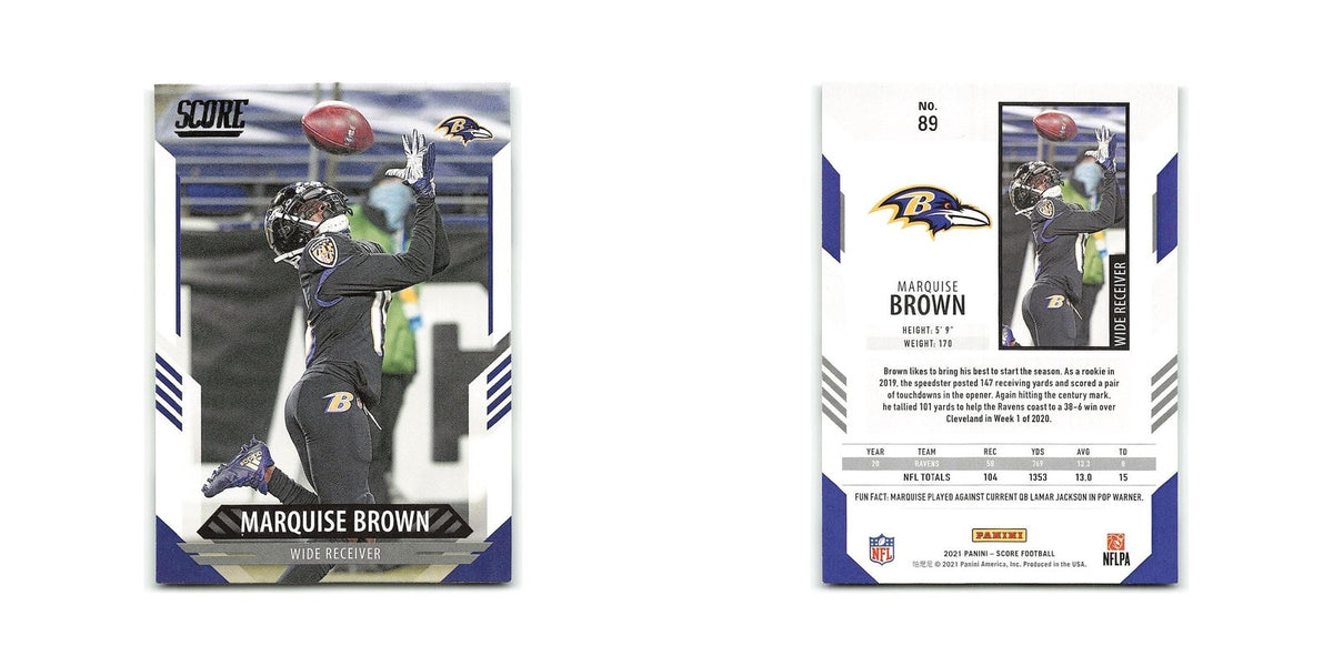 Marquise Brown 2021 Score #89 Baltimore Ravens Football Card NM