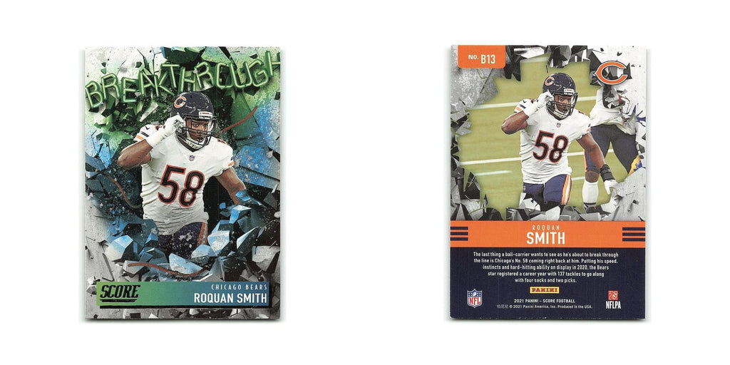 Roquan Smith 2021 Score Breakthrough #B13 Chicago Bears Football Card NM